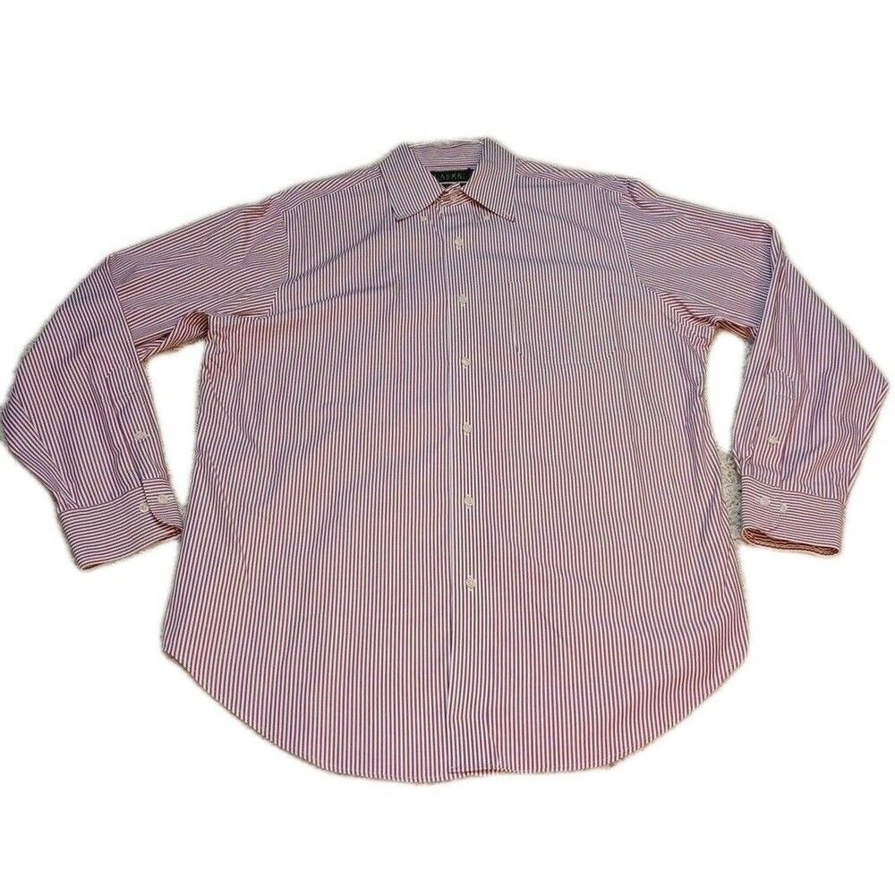 Lauren Ralph Lauren Mens Dress Shirt 16 34/35 Purple Striped Button Up LRL L